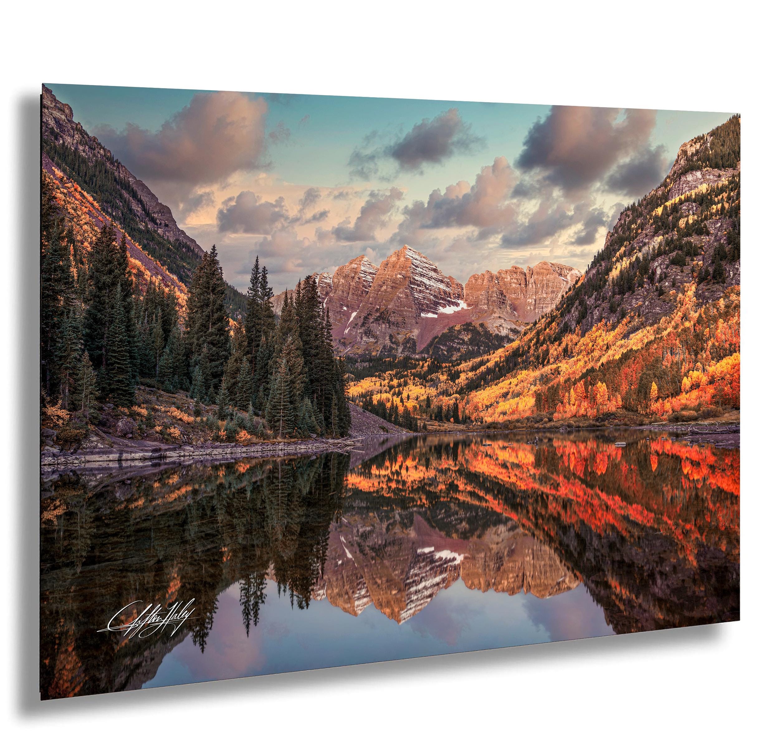 Aspen Colorado Canvas, Maroon Bells Mountains (Autumn Sunrise)
