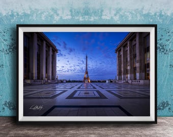 Paris Wall Decor: Eiffel Tower at Sunrise - Fine Art