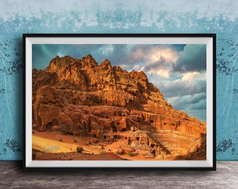Petra Jordan Amphitheater Sunrise Print, The Rose City, Desert Fine Art Photography