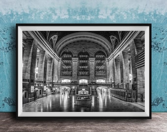 Grand Central Station Photo, Black and White Night