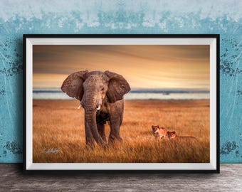 Boho Safari Elephant Print: Kenya Wildlife Art