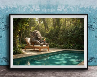 Elephant Wall Art: Jungle Forest Wildlife (Multiple Materials Available)