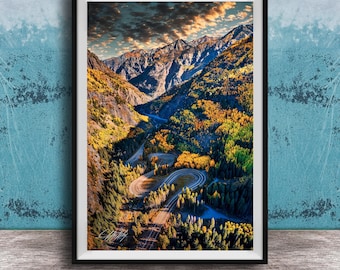 Million Dollar Highway Print: Colorado Fall Landscape (Framed or Canvas)
