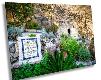 Garden Tomb Jesus Print, Holy Land Art, Sacred Stone Tomb, Christian Faith Gift, Spiritual Wall Decor, Biblical History Artwork