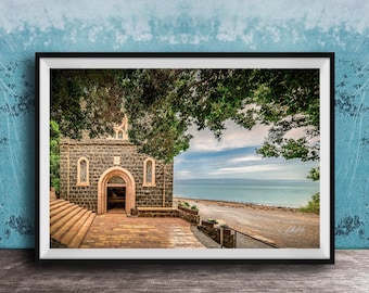 Saint Peter Church Wall Art - Olive Trees and Sea of Galilee View