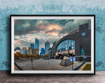 Charlotte Skyline Wall Art - Bank of America Stadium Sunset Scene