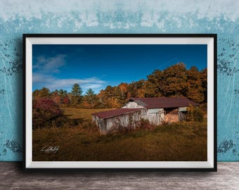 East Tennessee Barn Photo: Rustic Autumn Landscape - Farmhouse Wall Art