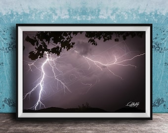 Lightning Storm Wall Art: Dramatic East Tennessee Sky