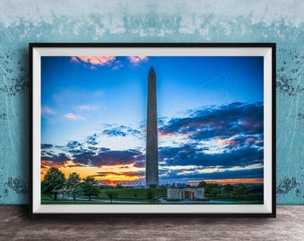 Washington Monument Wall Art: Sunset Glow - D.C. National Memorial