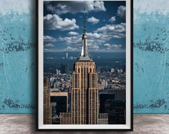 Empire State Skyline Photo - Vibrant NYC Sunset Scene