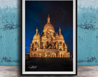 Paris Street Photo Print: Montmartre Sacre-Coeur (Soft Evening Glow)