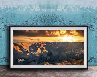 Grand Canyon Print: Hopi Point Sunrise (Colorado River Landscape)