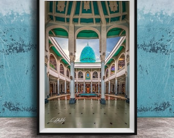 Al-Akbar Mosque Print: Golden Light Islamic Architecture