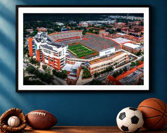 Ben Hill Griffin Stadium Aerial Photo, Florida Gators Swamp Print, SEC Football Wall Art