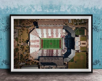 Sooners Memorial Stadium Print: OU Football Decor (Framed or Metal)