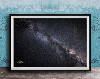 Milky Way Wall Art Print - Colorful Stars and Night Sky