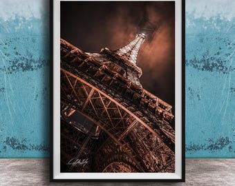 Eiffel Tower Print: Paris Skyline Glow (Framed or Canvas Options)