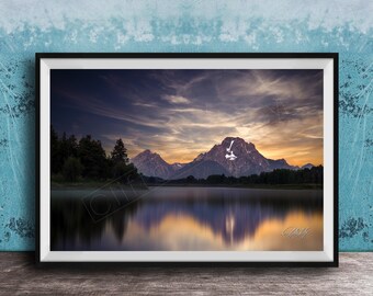 Oxbow Bend Wall Art - Sunrise Reflection, Grand Teton Park