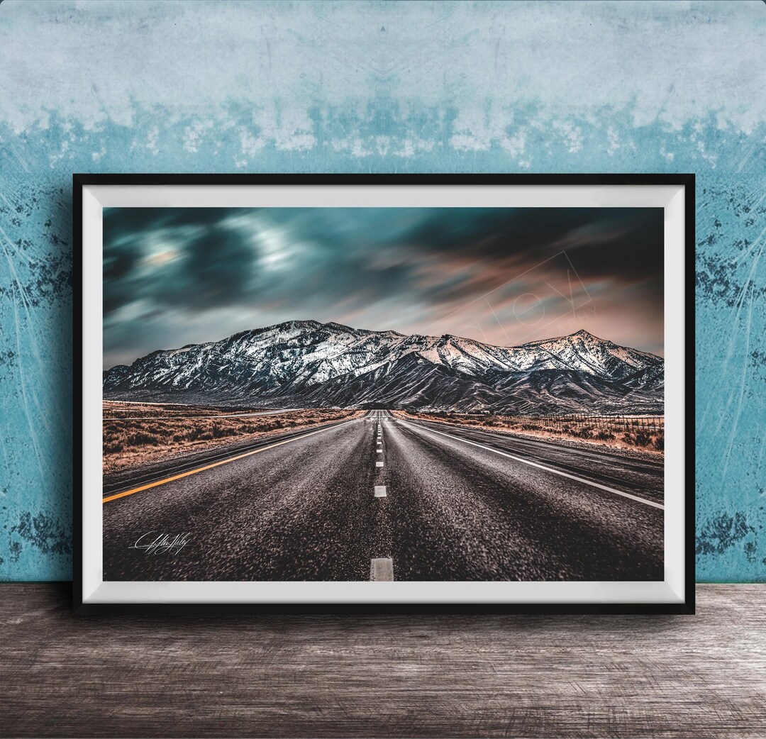Rocky Mountain Road Fine Art Print, Empty Highway Scene, Framed Paper ...