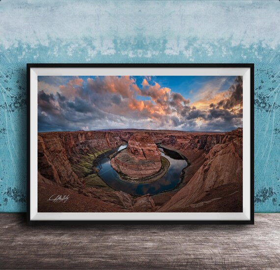 Horseshoe Bend Print - Colorful Sunrise Over Arizona Canyon