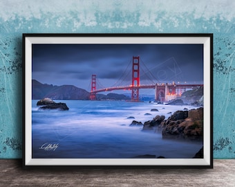 Golden Gate Bridge Print: San Francisco Cityscape (Framed or Unframed)