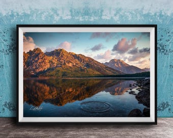 Grand Teton Wall Art: Jenny Lake Sunrise - Mountain Reflection