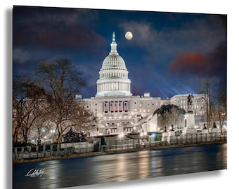 Capitol Building Print, Washington DC, National Park, National Monument, Historic Memorial Poster, Inauguration 2025 Commemorative Wall Art