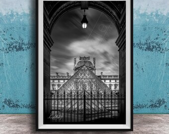 Louvre Pyramid Wall Decor: Paris Architecture Print (Framed or Canvas)
