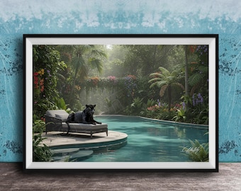 Black Panther Print: Jungle Forest Wildlife Art (Multiple Materials Available)