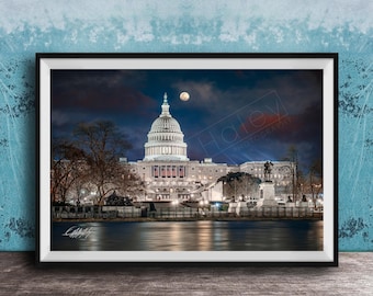Capitol Building Print - Washington DC National Mall Scene