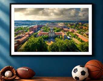 Ayres Hall Neyland Stadium Aerial Photo, UT Knoxville River Campus Print, Vols Art