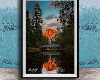 Yosemite Wall Art: Half Dome and Sentinel Bridge at Sunset