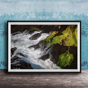 Oregon Coast Map Poster, Scenic Ocean View (Wall Art Print)