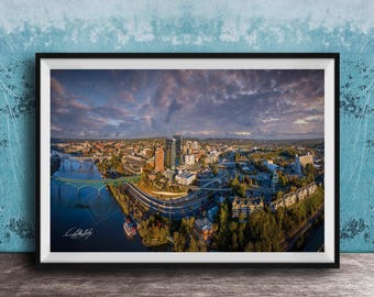 Knoxville Skyline Print, Fall Colors, Bridges (Framed or Canvas)