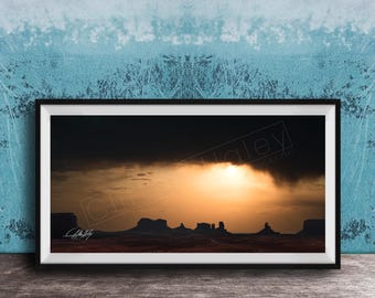 Monument Valley Sunrise Print - Southwestern Desert Landscape Photo