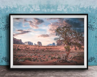 Monument Valley Mittens Sunrise Sunset Print - Southwestern Desert Landscape Photo