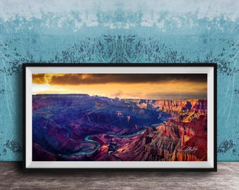 Grand Canyon Sunset Print, Hopi Point View (Warm Earth Tones)