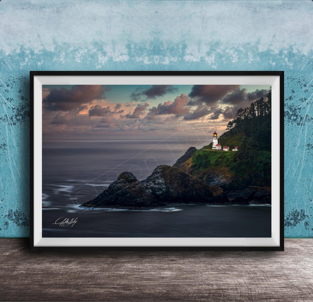 Heceta Head Lighthouse Print - Oregon Coast Nautical Decor - Etsy