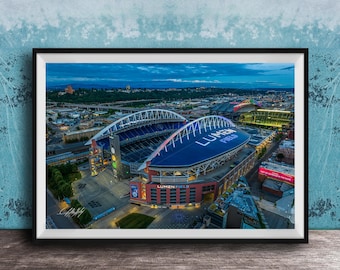 Lumen Field Wall Art: Seattle Seahawks Stadium - Mount Rainier Backdrop