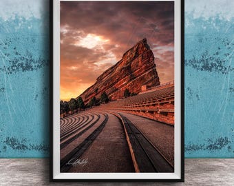 Mountain Landscape Print: Red Rocks Sunrise (Fine Art Wall Decor)