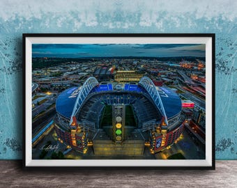 Lumen Field Stadium Art: Seahawks and Mariners - Seattle Sports Print