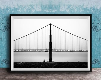 San Francisco Wall Art: Golden Gate Bridge Photo - Black and White
