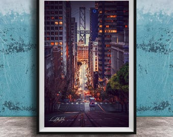 San Francisco Wall Art: Oakland Bay Bridge Sunrise - City View