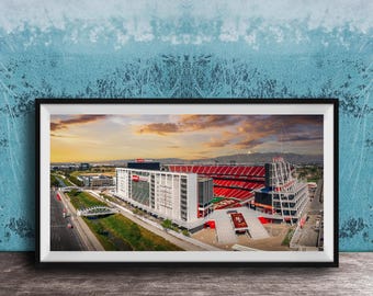 San Francisco 49er's Levi Stadium Wall Art, Sunset Skyline