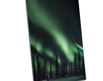 Aurora Borealis Print: Fairbanks, Alaska Night Sky Landscape