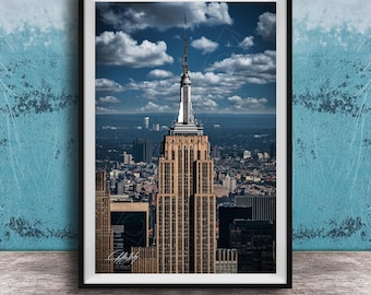 Empire State Photo | New York City Skyline at Sunset | Urban Wall Art | Fine Print