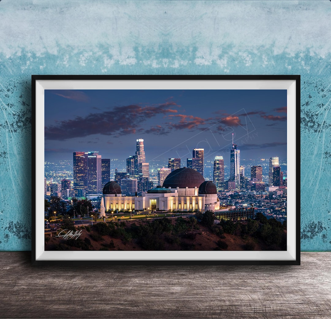 Los Angeles Wall Art: Griffith Observatory Skyline (mid-century