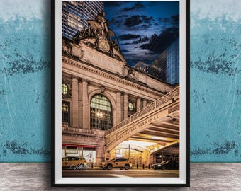 Grand Central Station Photo Print: Vintage NYC Train Terminal - Black and White