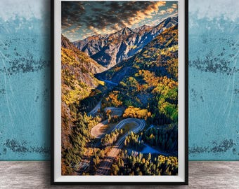 Million Dollar Highway Print: Colorado Fall Landscape (Framed or Canvas)