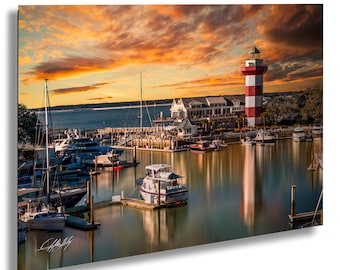 Hilton Head South Carolina Canvas Print Wall Art - SC, USA Harbor Town Lighthouse - Giclee Home Art Decor, Wall Decor, Interior Design